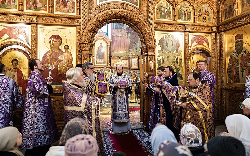 Архиерейское богослужение в Преображенском соборе города Люберцы