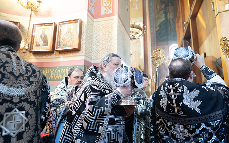 Литургия Преждеосвященных Даров в Преображенском соборе города Люберцы