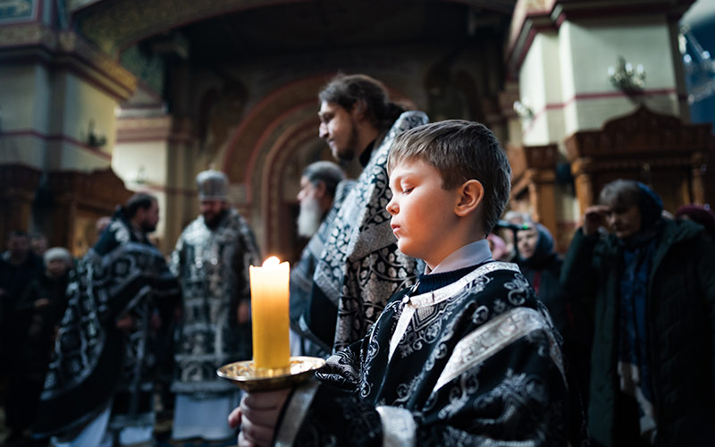 Литургия Преждеосвященных Даров в Преображенском соборе города Люберцы