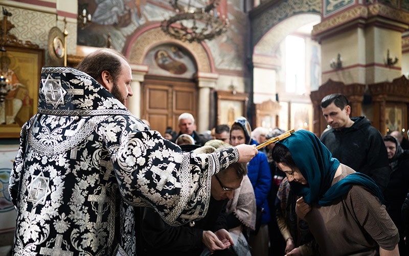 Литургия Преждеосвященных Даров в Преображенском соборе города Люберцы