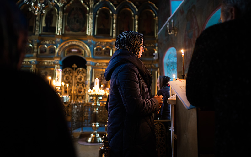 Вечернее богослужение в Зачатьевском храме Чехова