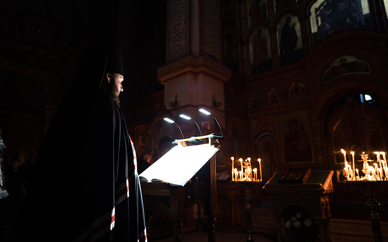 Великое повечерие в Преображенском соборе города Люберцы