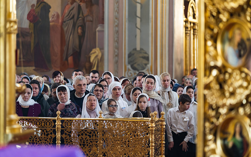 Божественная литургия в соборе Николы Белого города Серпухова