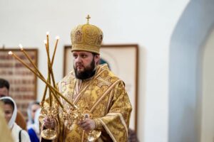 Архиерейское богослужение в день памяти преподобного Владимира Белопесоцкого в Свято-Троицком Белопесоцком женском монастыре