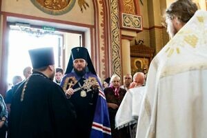 Архиерейское богослужение в Преображенском соборе города Люберцы