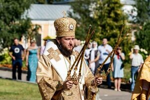 Архиерейское богослужение в Вознесенской Давидовой пустыни