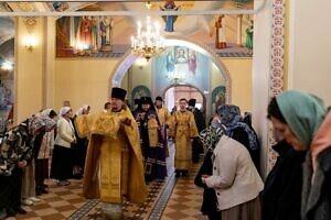 Архиерейское богослужение в Преображенском храме села Спас-Темня