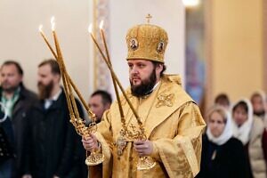 Архиерейское богослужение в Преображенском храме села Спас-Темня