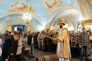 Архиерейское богослужение в Воскресенском храме Подольска 30 10 2022