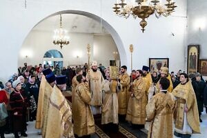 Архиерейское богослужение в Христорождественском храме микрорайона Барыбино