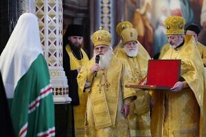 Архиереи Московской митрополии сослужили Святейшему Патриарху в день 14-й годовщины интронизации