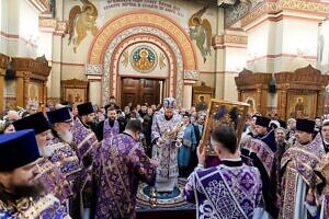 Архиерейское богослужение в Преображенском соборе городского округа Люберцы