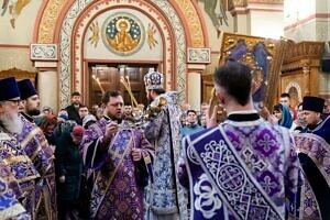 Архиерейское богослужение в Преображенском соборе городского округа Люберцы