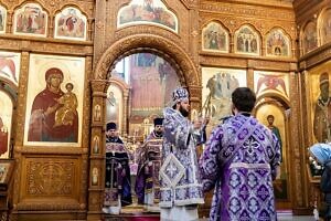 Архиерейское богослужение в Преображенском соборе городского округа Люберцы