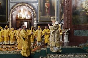 Божественная литургия в Храме Христа Спасителя в Москве