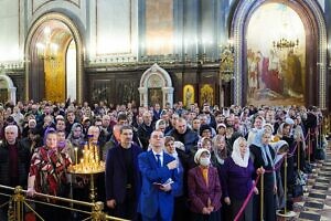 Божественная литургия в Храме Христа Спасителя в Москве