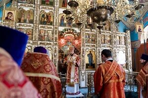 Архиерейское богослужение в Богородицерождественском храме села Иван-Теремец городского округа Ступино