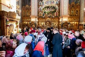 Божественная литургия в Преображенском соборе города Люберцы