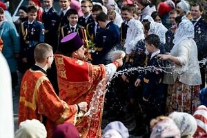 Божественная литургия в Преображенском соборе города Люберцы