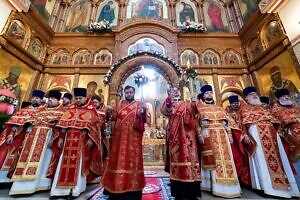 Божественная литургия в Преображенском соборе города Люберцы