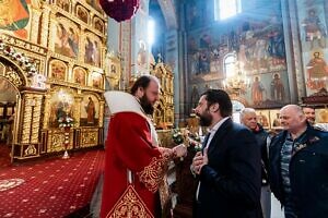 Божественная литургия в Соборе Всех святых в земле Русской просиявших города Домодедово