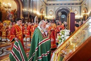 Патриаршее богослужение в кафедральном соборном Храме Христа Спасителя