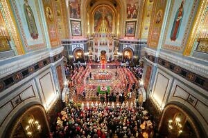 Патриаршее богослужение в кафедральном соборном Храме Христа Спасителя