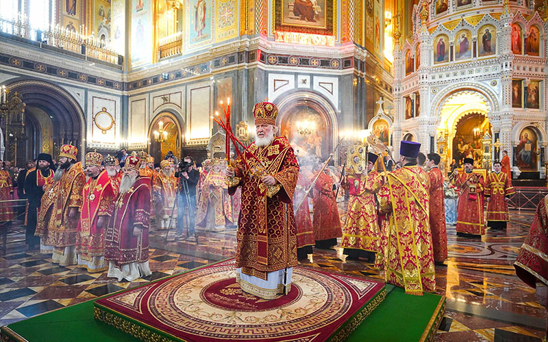 Патриаршее богослужение в кафедральном соборном Храме Христа Спасителя