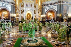 Патриаршее богослужение в Храме Христа Спасителя в Москве