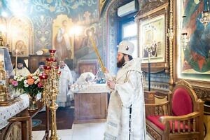 Архиерейское богослужение в Успенском храме города Видное