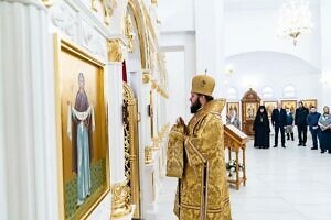 Божественная литургия в храме Всех святых, в земле Русской просиявших города Ступино