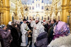 Архиерейское богослужение в Троицком кафедральном соборе Подольска 18 01 2024