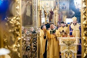 Новогодний молебен в Троицком кафедральном соборе города Подольска