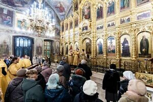 Новогодний молебен в Троицком кафедральном соборе города Подольска