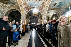 Новогодний молебен в Троицком кафедральном соборе города Подольска