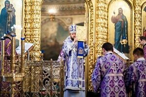 Всенощное бдение в Троицком кафедральном соборе Подольска 13 04 2024