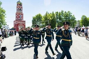 Митинг на площади перед памятником «Бойцам спецназа – солдатам России» в Давидовой пустыни