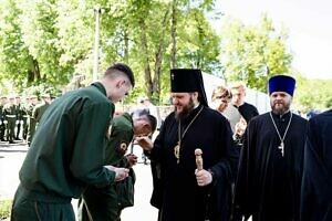 Митинг на площади перед памятником «Бойцам спецназа – солдатам России» в Давидовой пустыни