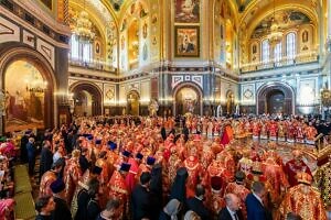 В день памяти равноапостольных Мефодия и Кирилла Предстоятель Русской Церкви совершил Литургию в Храме Христа Спасителя