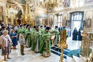 Архиерейское богослужение в день памяти преподобного Аксия Кашкаранского в Троицком кафедральном соборе Подольска