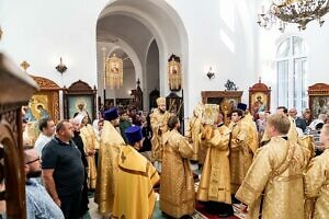 Архиерейское богослужение в Преображенском храме села Вельяминово г.о. Домодедово