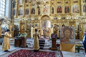 Архиерейское богослужение в Вознесенской Давидовой пустыни 14 08 2024