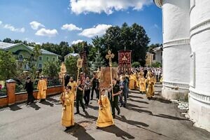 Архиерейское богослужение в Вознесенской Давидовой пустыни 14 08 2024