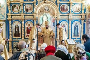 Архиерейское богослужение в Покровском храме села Ситне-Щелканово г.о. Ступино