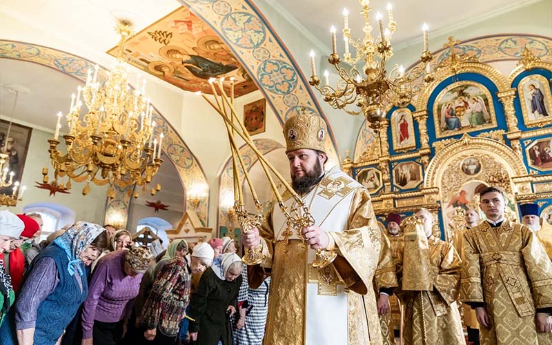 Архиерейское богослужение в Покровском храме села Ситне-Щелканово г.о. Ступино