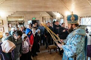 Архиерейское богослужение в Спасском храме деревни Рудины г.о. Ступино