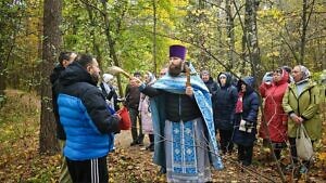 Божественная литургия у закладного камня строящегося Покровского храма в городе Лыткарино