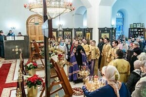 Архиерейское богослужение в храме Сергия священномученика мкрн. Климовска города Подольска