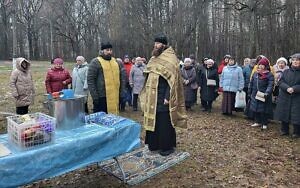 Молебен на месте строящегося храма в Лыткарине