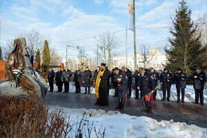 Строевой смотр казаков Домодедовского казачьего общества